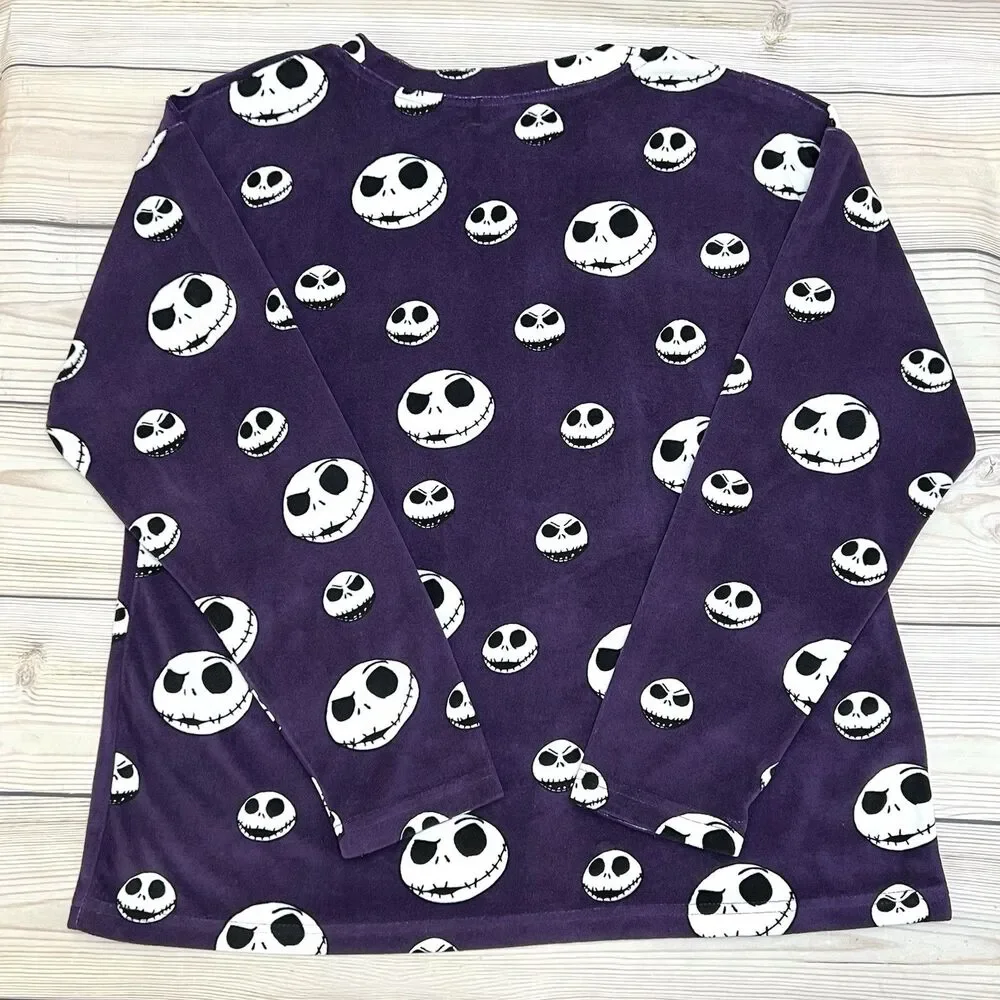 “Nightmare Before Coffee” Christmas Disney Womens S Purple Pajama Top Sleepwear - Picture 2 of 12